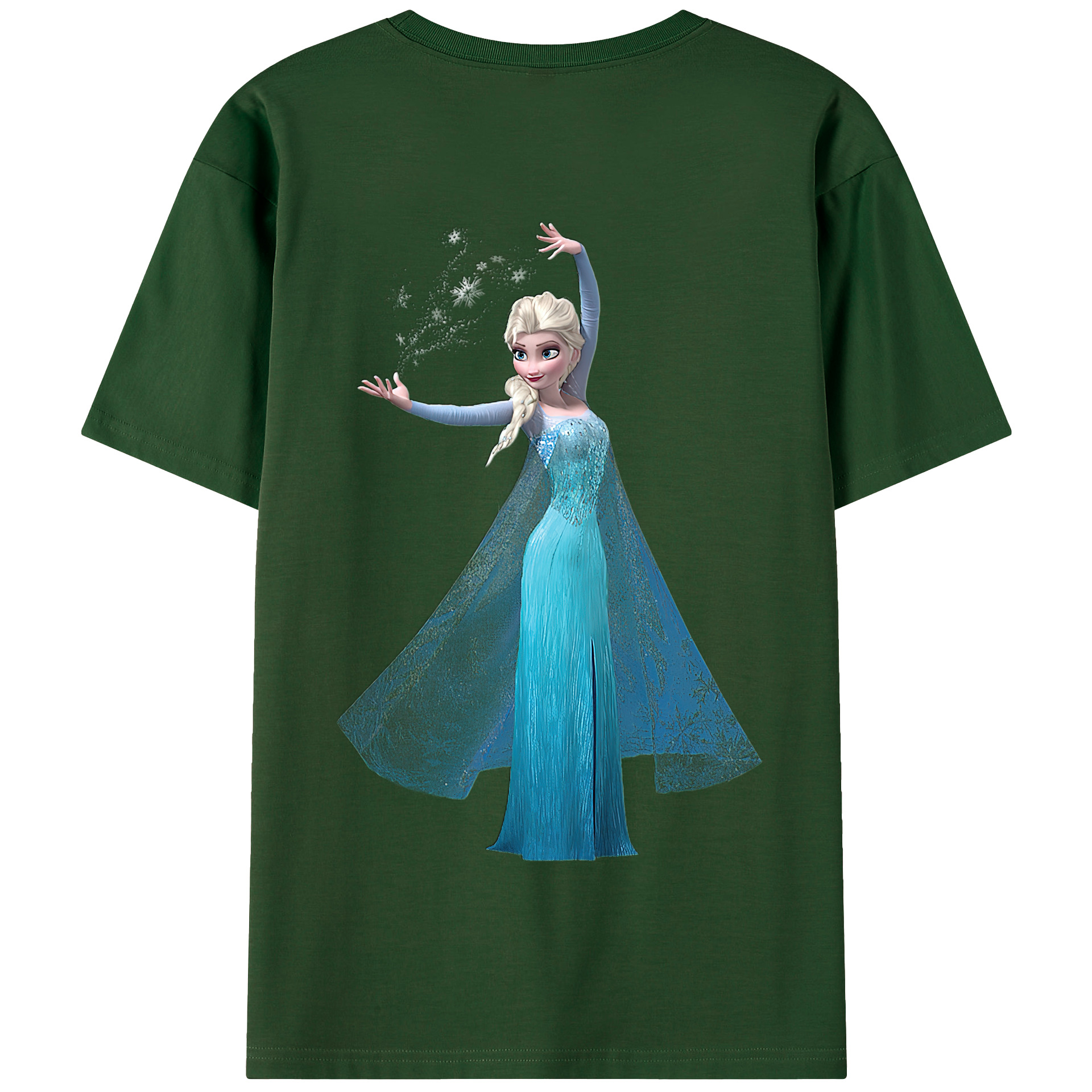 （画像用） アナと雪の女王 アンナ エルサ Frozen Anna Elsa 綿100％半袖Tシャツ（背面プリント）